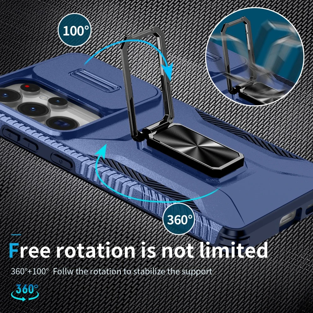 Kryt na Samsung Galaxy S25 Ultra odolný s krytkou na fotoaparát tmavě modrý