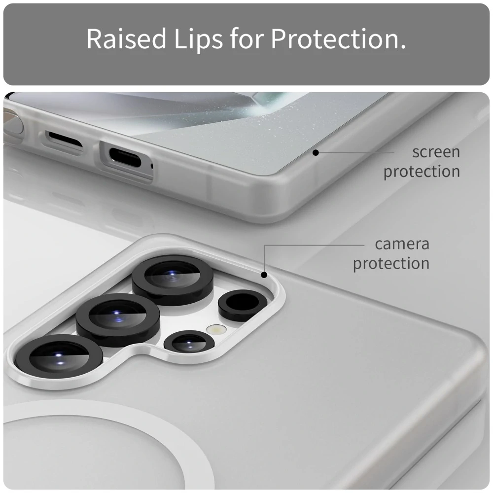 Kryt na Samsung Galaxy S25 Ultra gumový Magnetic (podpora MagSafe) bílý