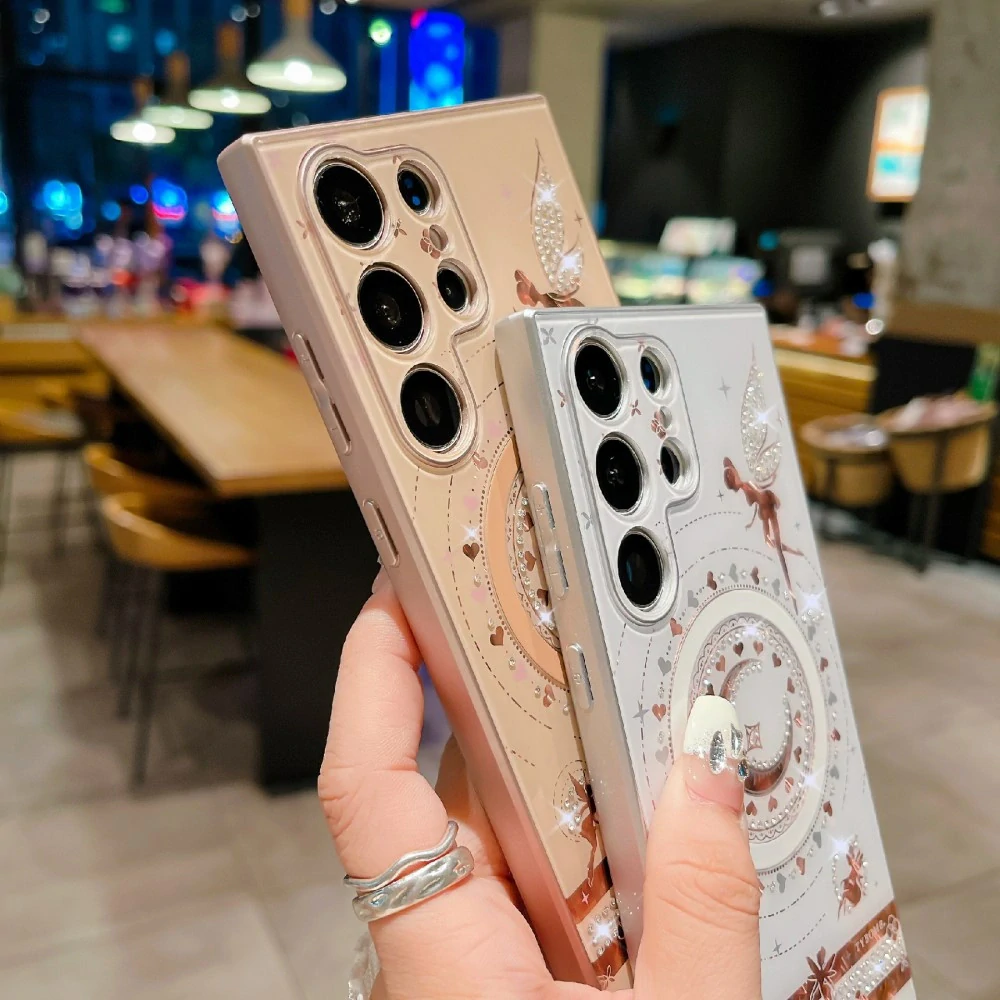 Kryt na Samsung Galaxy S25 Ultra trblietavý s podporou MagSafe zlatý