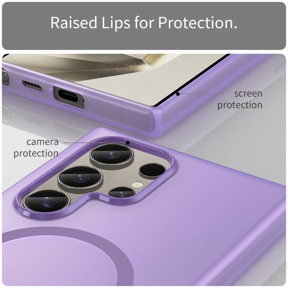 Kryt na Samsung Galaxy S23 Ultra gumový Magnetic (podpora MagSafe) fialový