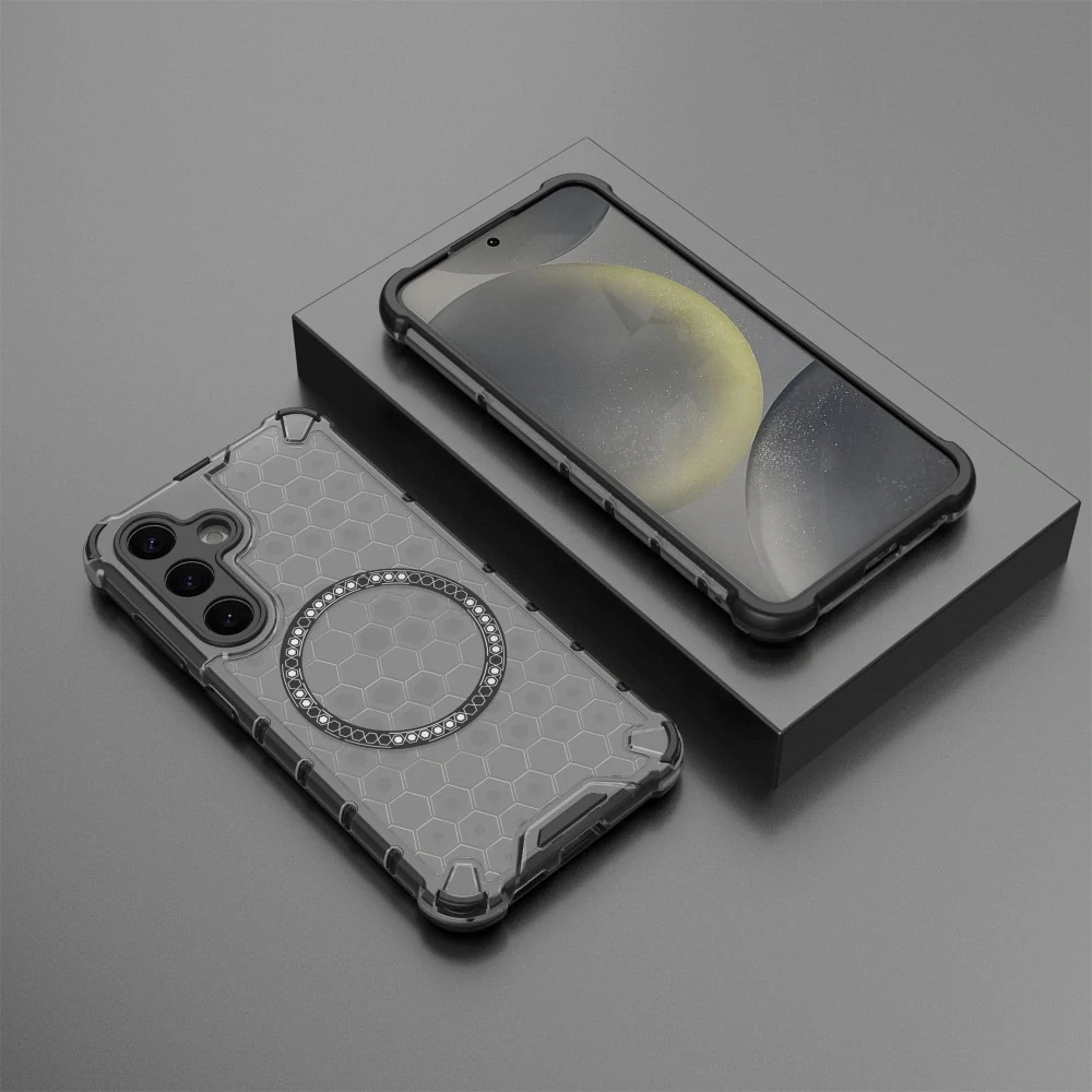 Kryt na Samsung Galaxy S24 odolný Honeycomb s podporou Magsafe šedý