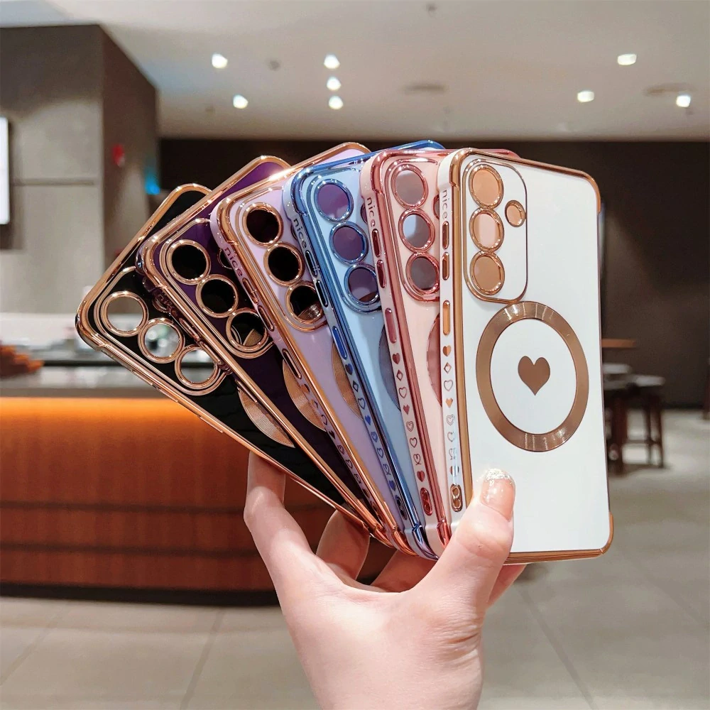 Kryt na Samsung Galaxy S24 Srdiečko s podporou MagSafe fialový