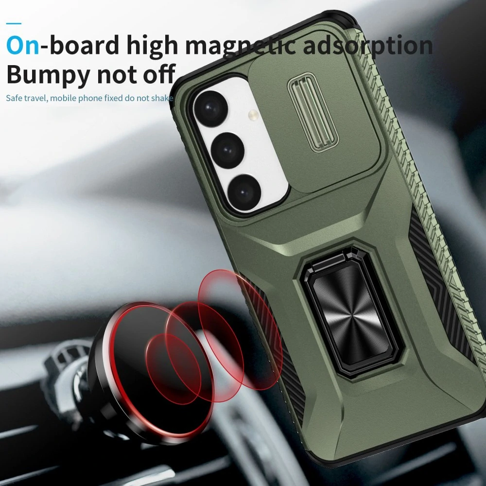 Kryt na Samsung Galaxy S25 odolný s krytkou na fotoaparát zelený