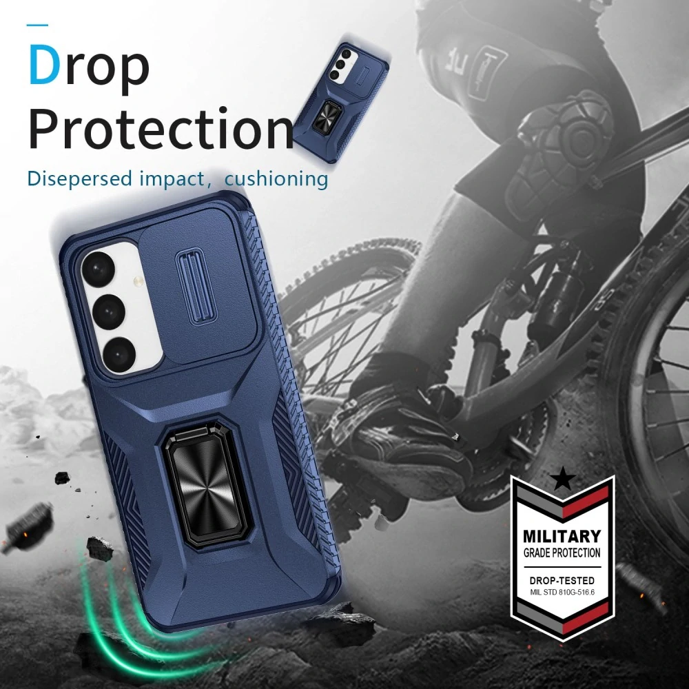 Kryt na Samsung Galaxy S25 odolný s krytkou na fotoaparát tmavomodrý