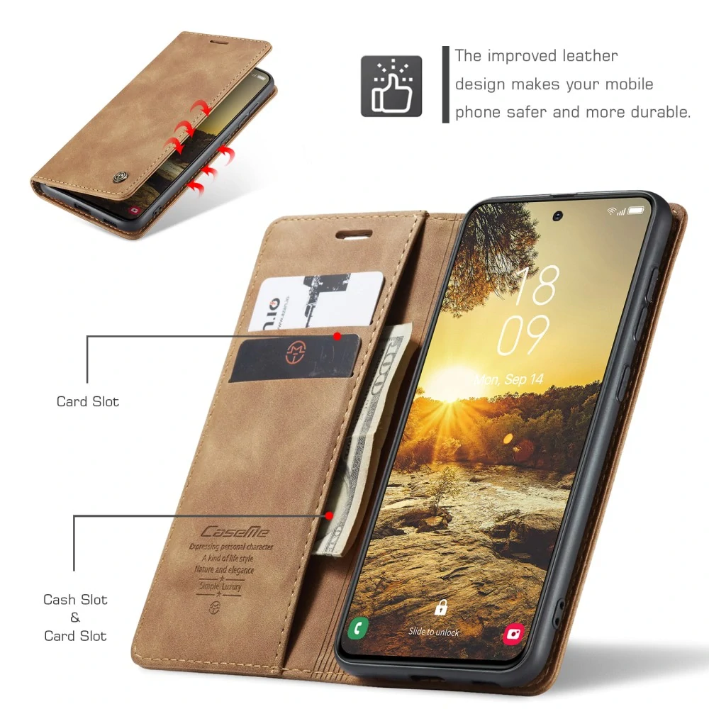 Puzdro na Samsung Galaxy S25 CASEME svetlo hnedé