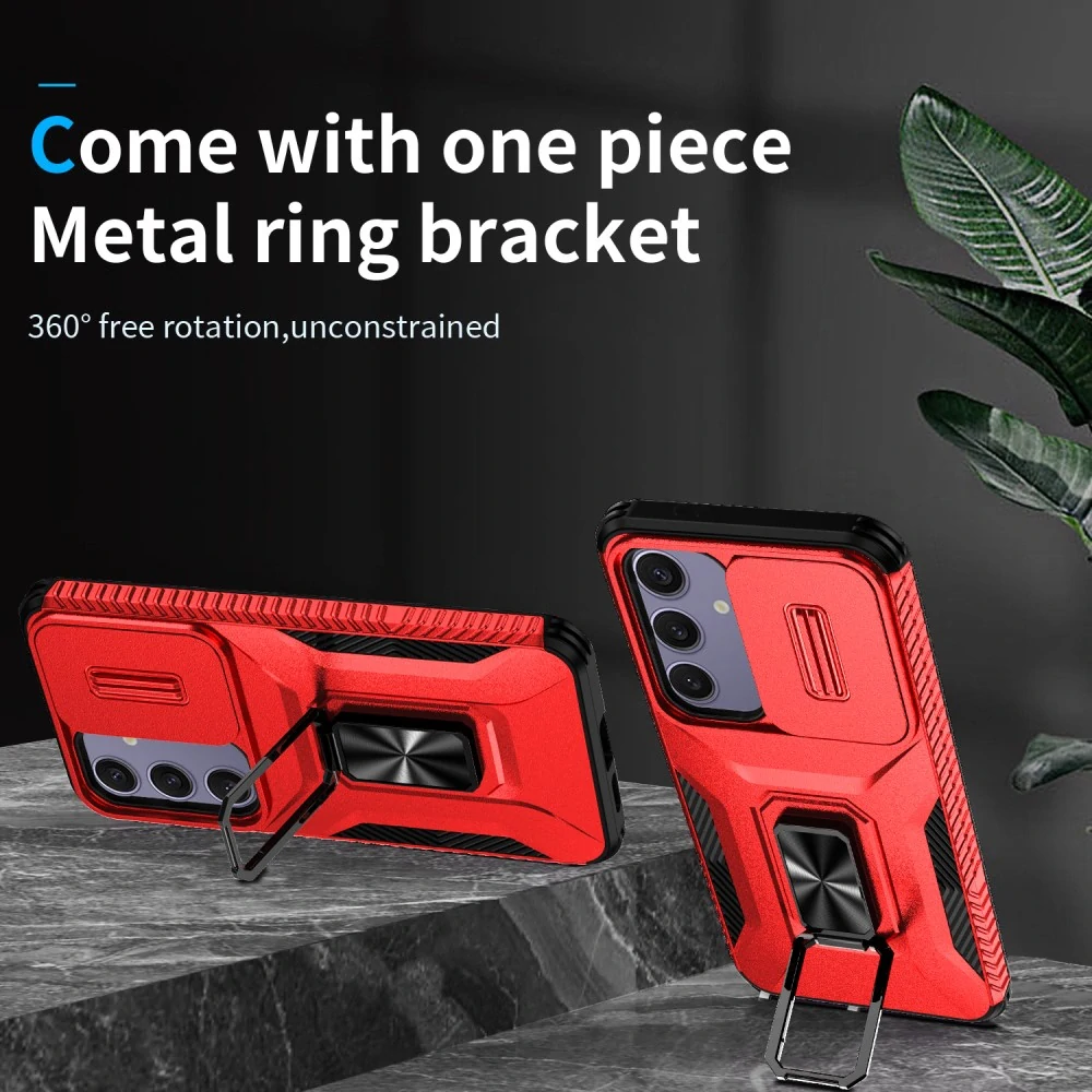 Kryt na Samsung Galaxy S24 FE odolný s krytkou na fotoaparát červený