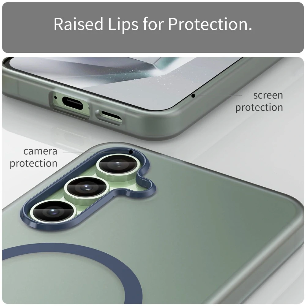 Kryt na Samsung Galaxy S24 FE gumový Magnetic (podpora MagSafe) tmavo modrý