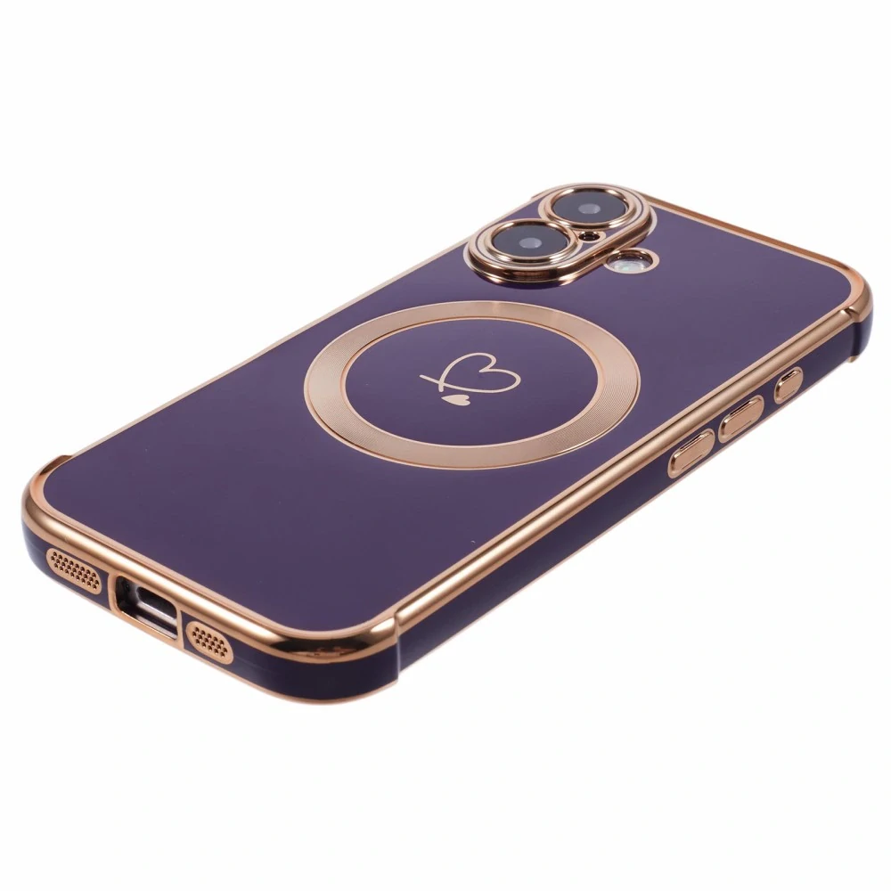 Kryt na iPhone 16 Plus Srdiečko s podporou MagSafe fialový