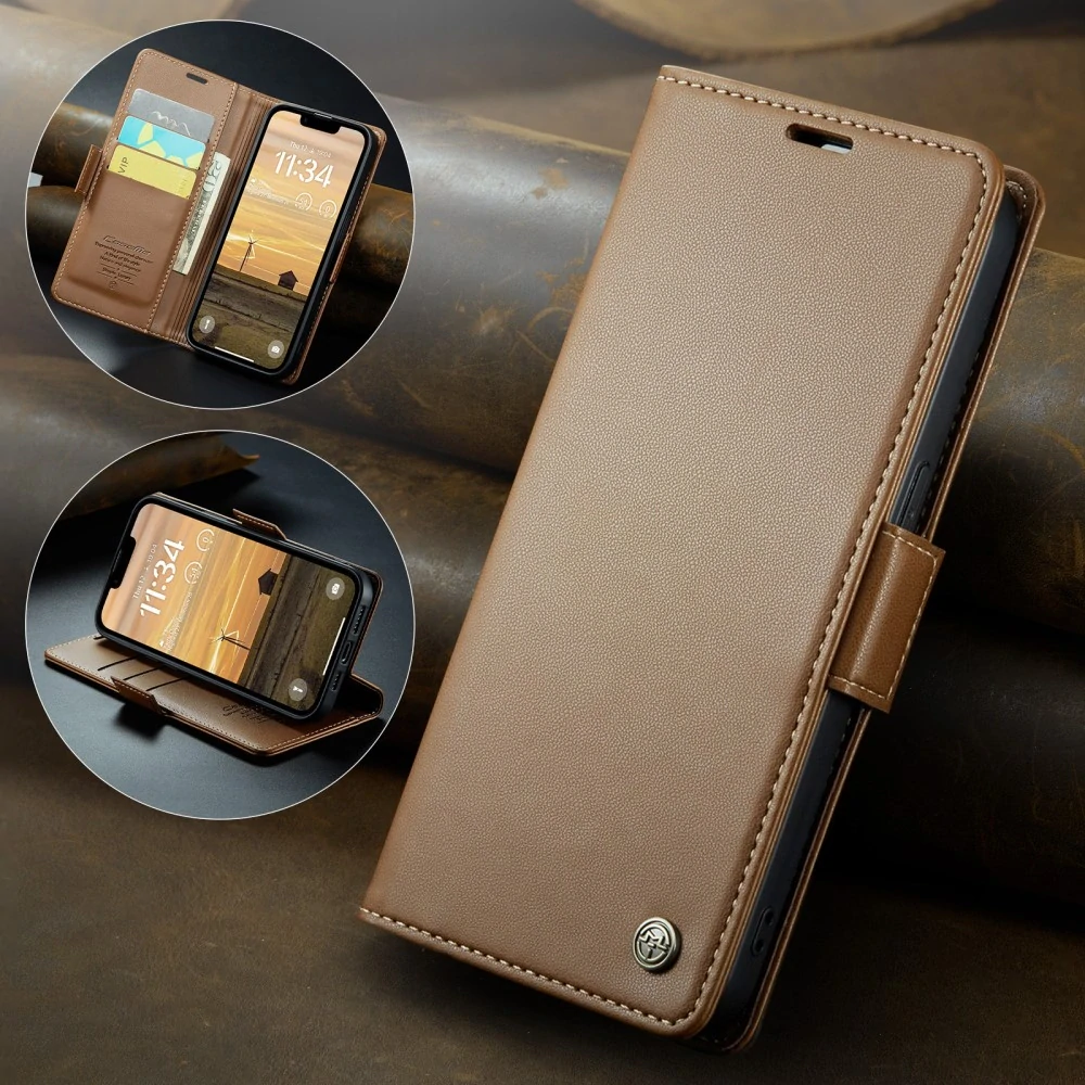 Puzdro na iPhone 16E CASEME Smooth hnedé