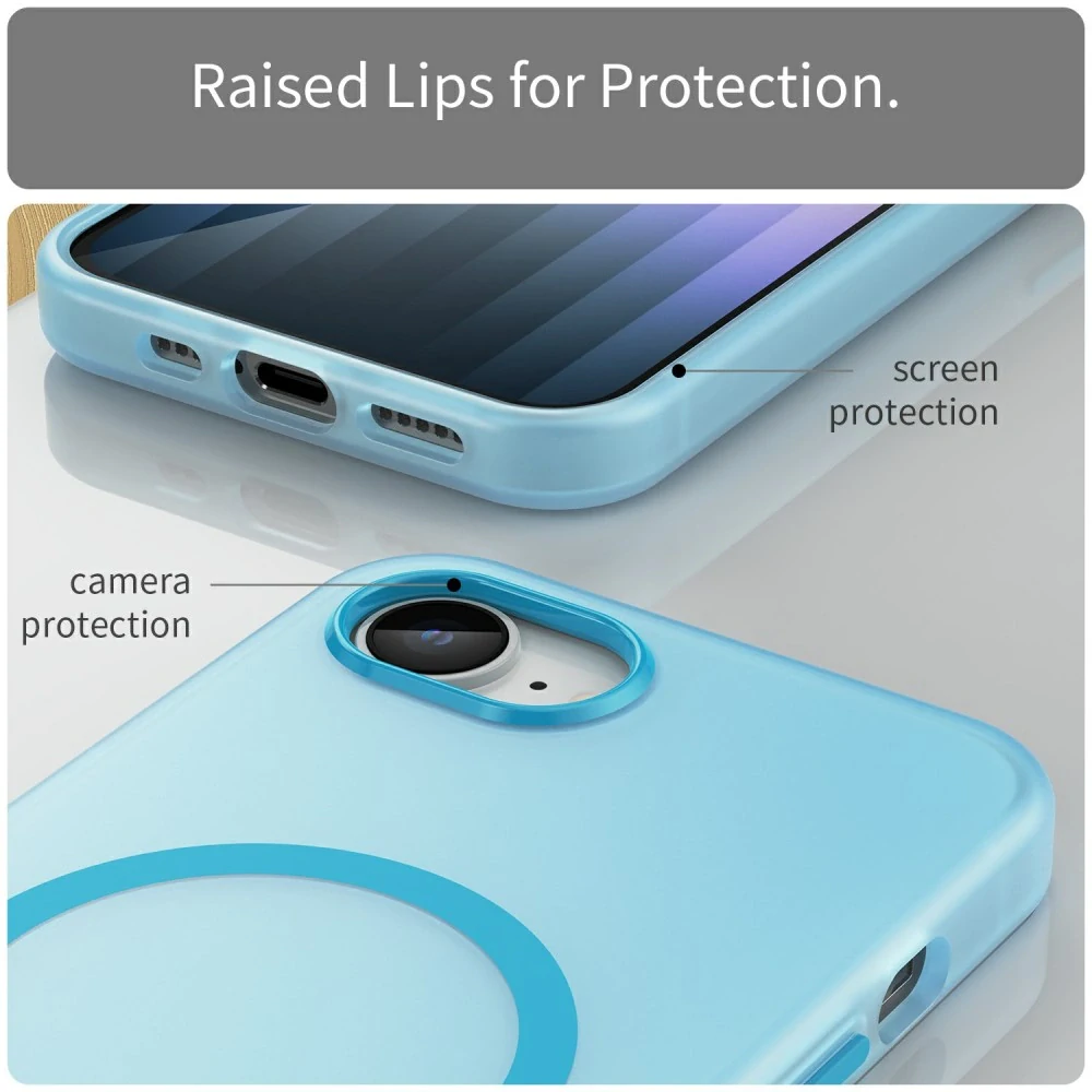 Kryt na iPhone 16E Candy s podporou MagSafe modrý