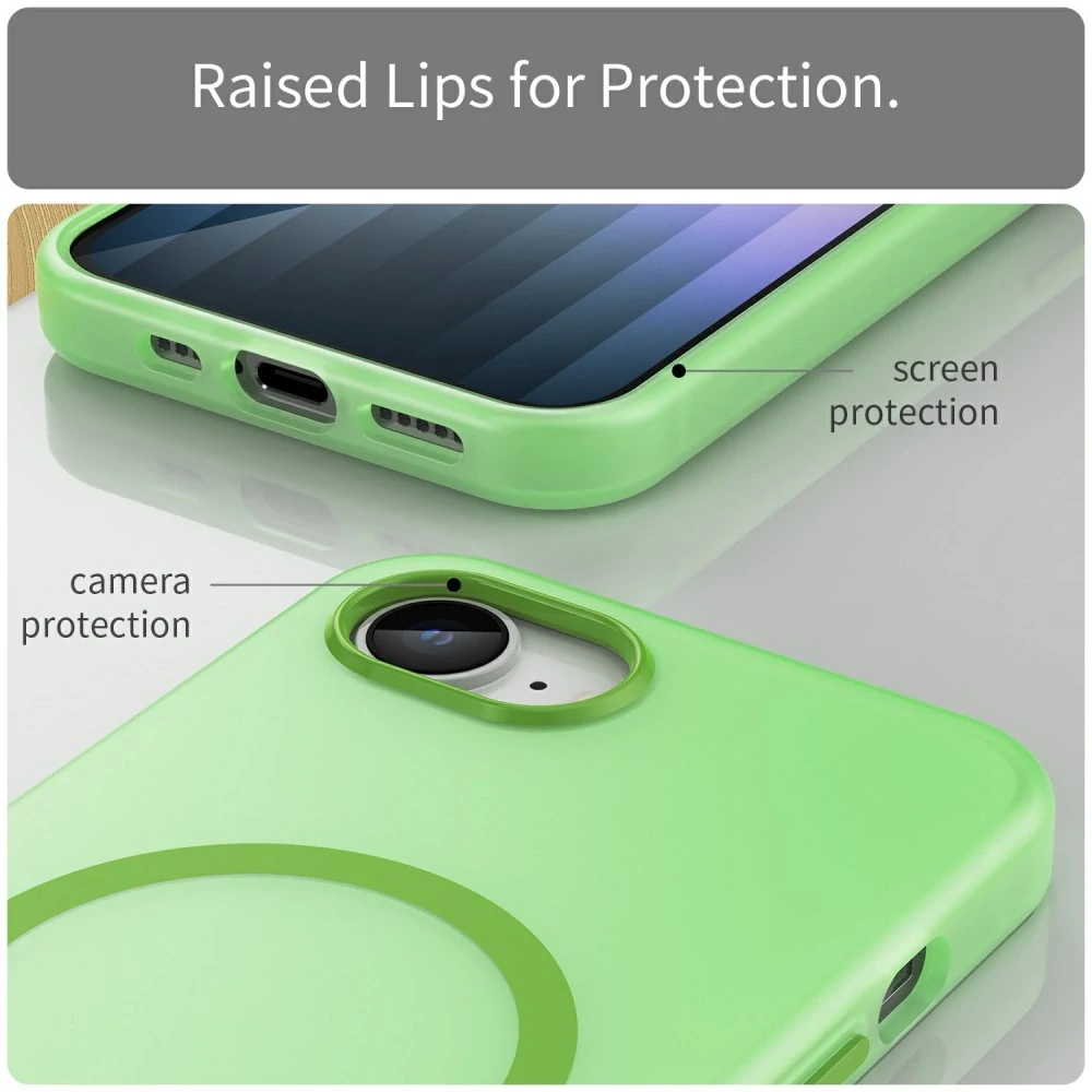 Kryt na iPhone 16E Candy s podporou MagSafe zelený