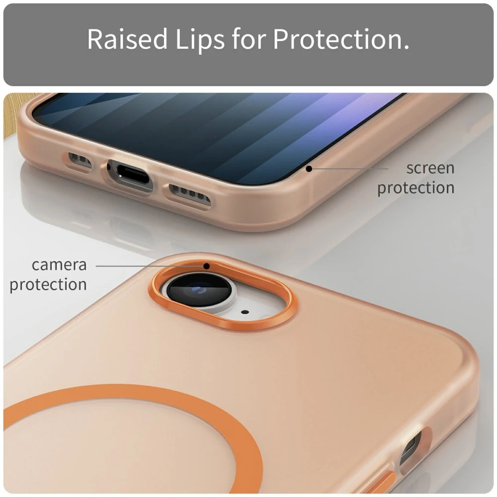 Kryt na iPhone 16E Candy s podporou MagSafe oranžový