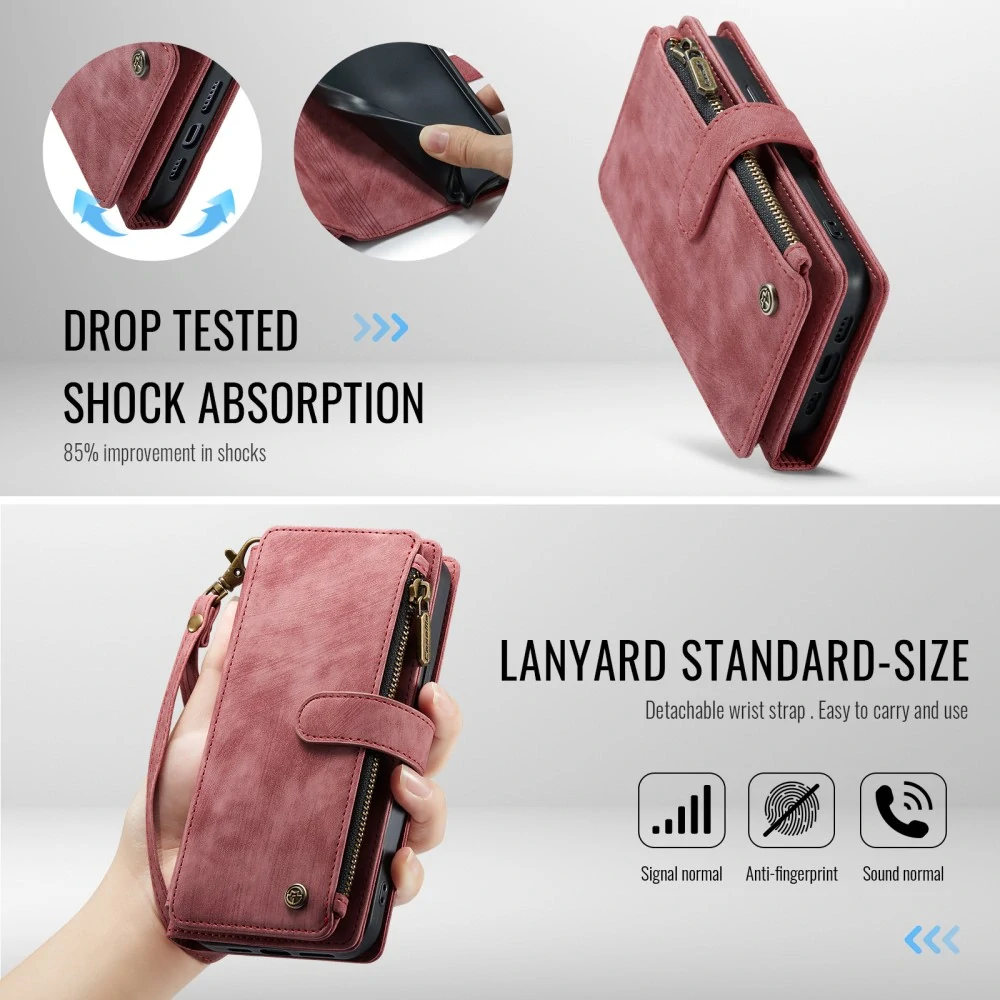 Puzdro pre iPhone 16E CASEME Luxury Double Layer červené