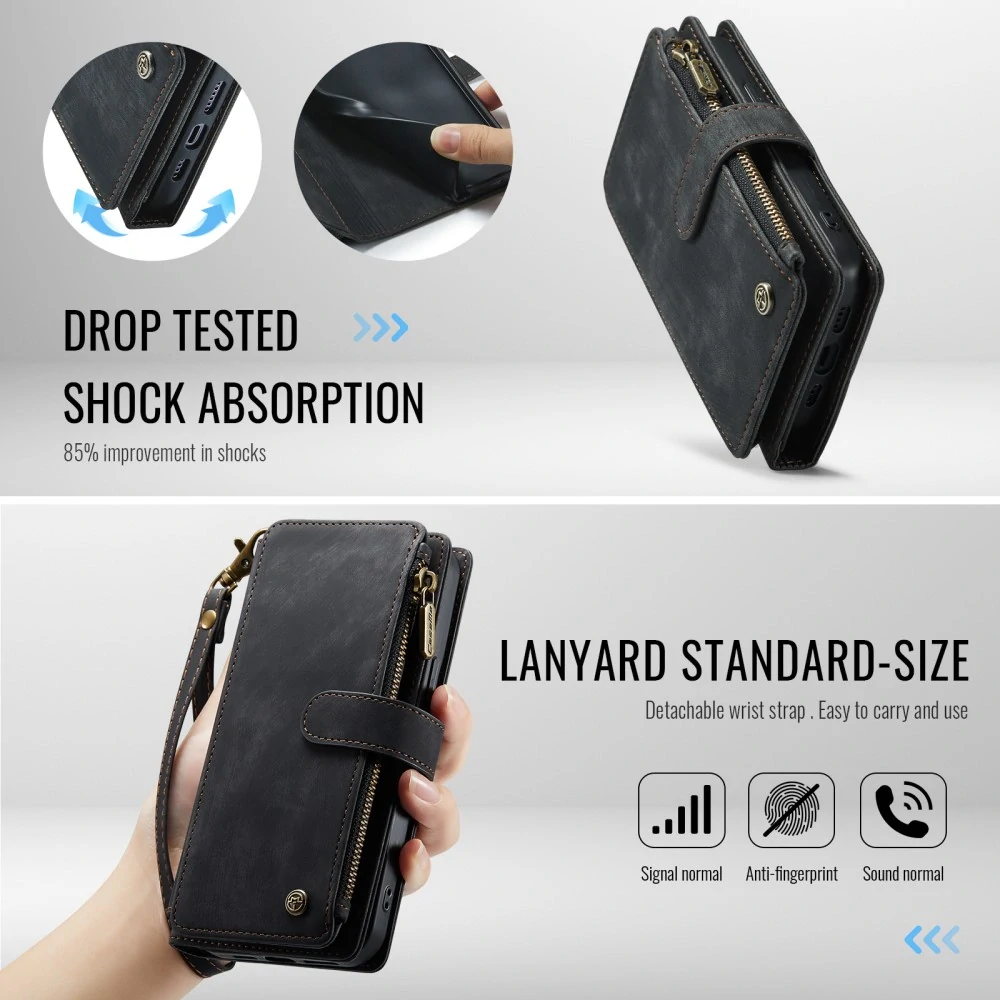 Puzdro pre iPhone 16E CASEME Luxury Double Layer čierne