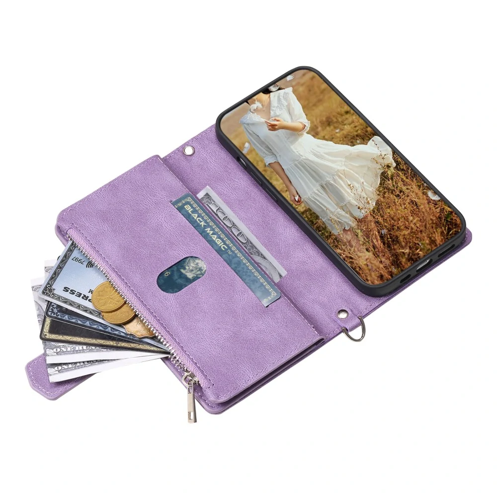 Puzdro pre iPhone 16E Luxury Double Layer fialové