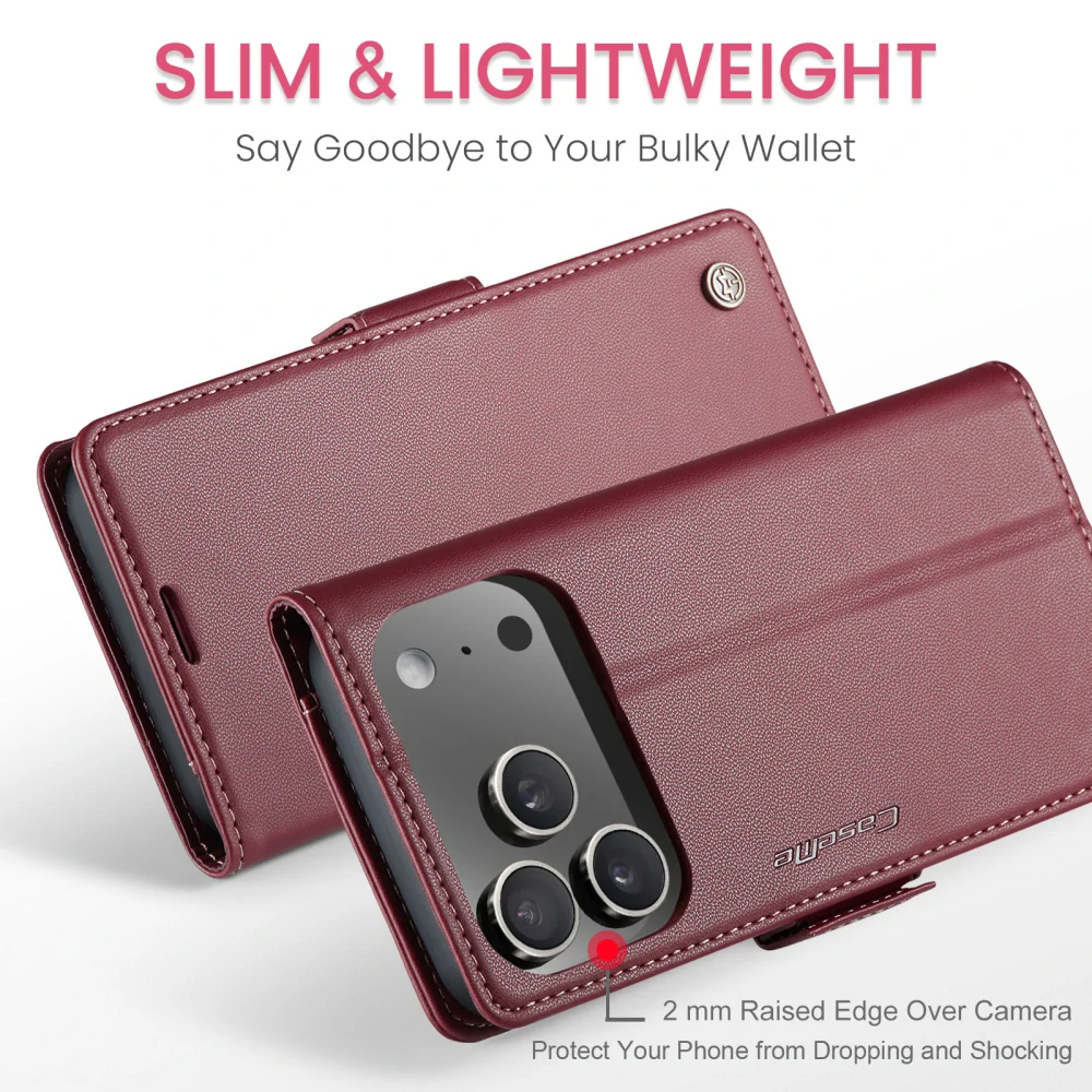 Puzdro na iPhone 17 Pro CASEME Smooth červené