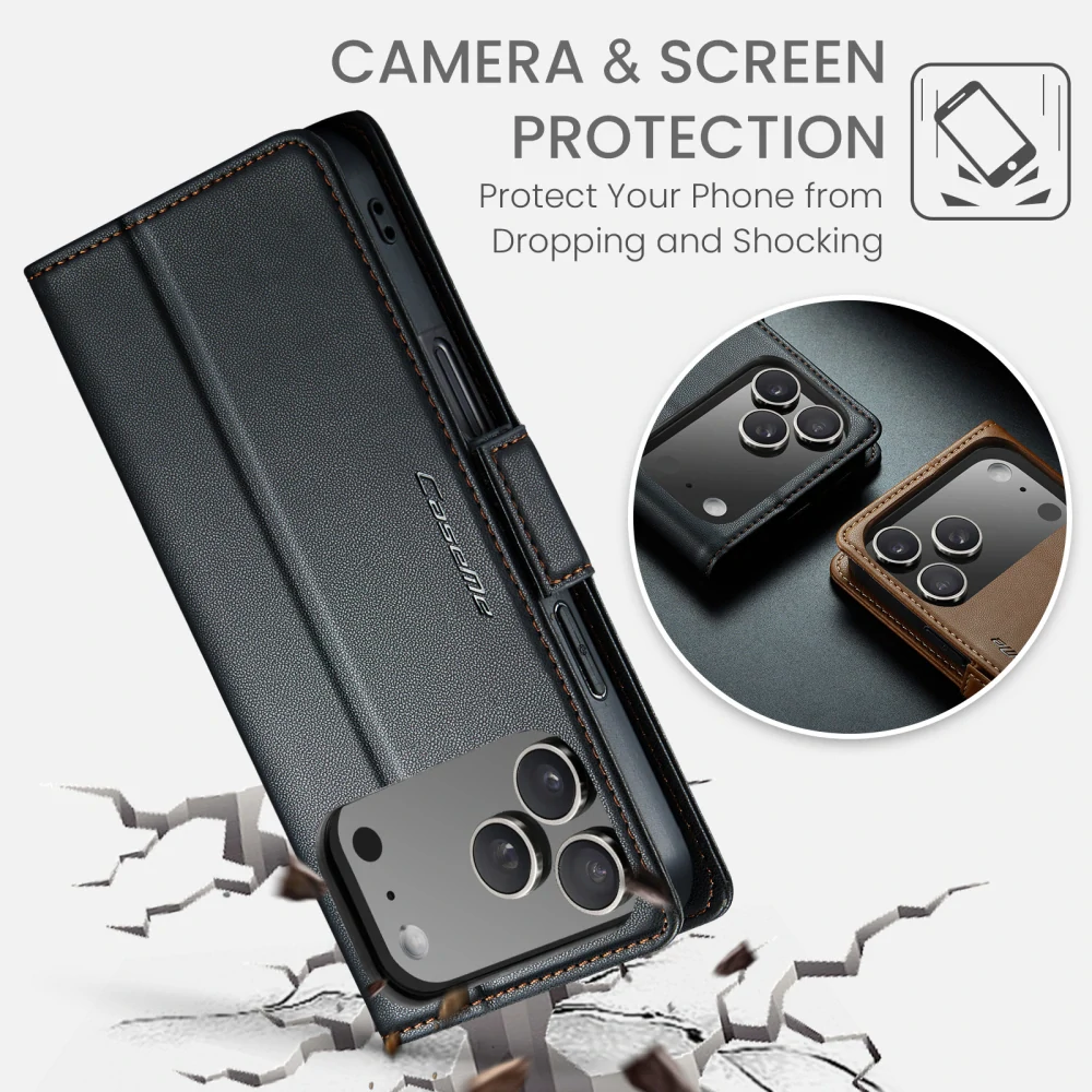 Puzdro na iPhone 17 Pro Max CASEME Smooth čierne