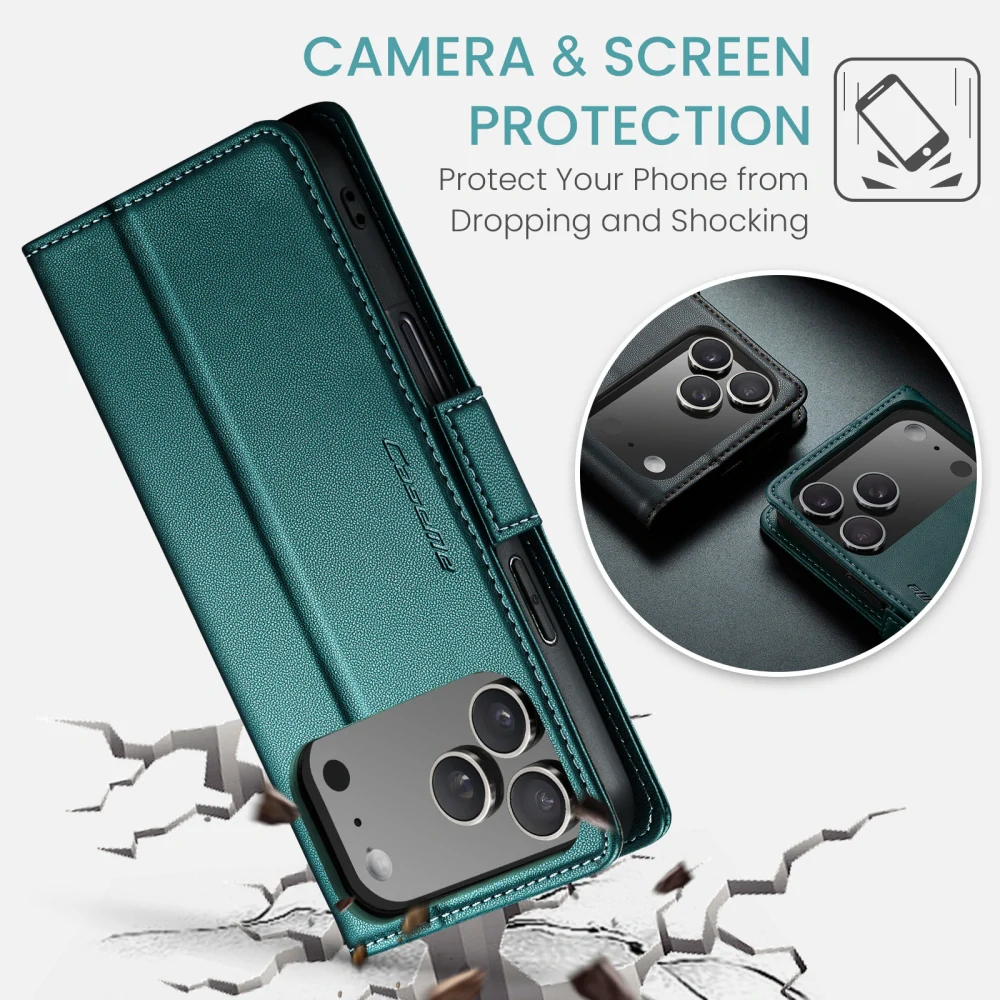 Puzdro na iPhone 17 Pro Max CASEME Smooth zelené