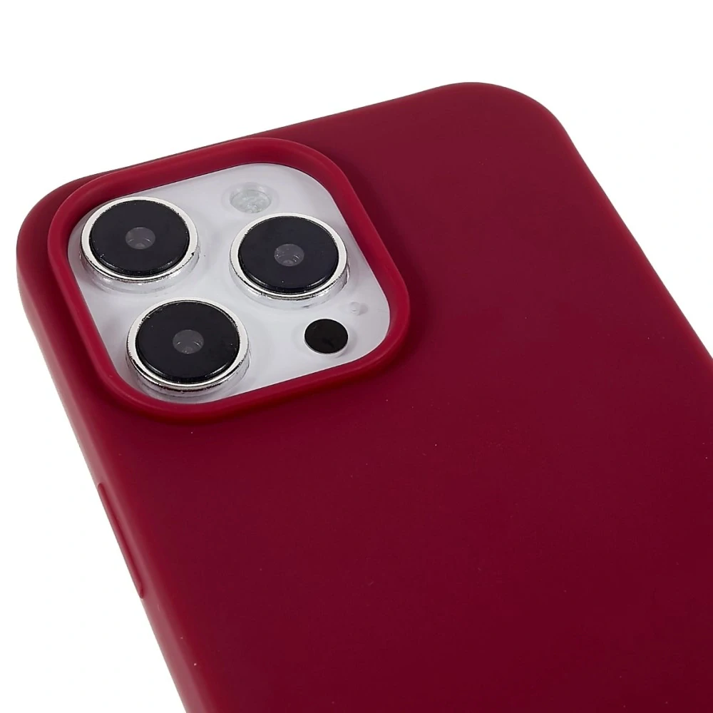 Kryt na iPhone 15 Pro Max gumový so šnúrkou na krk vínový