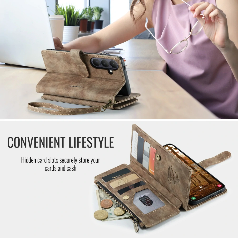 Puzdro na Samsung Galaxy S26 CASEME Deluxe hnedé
