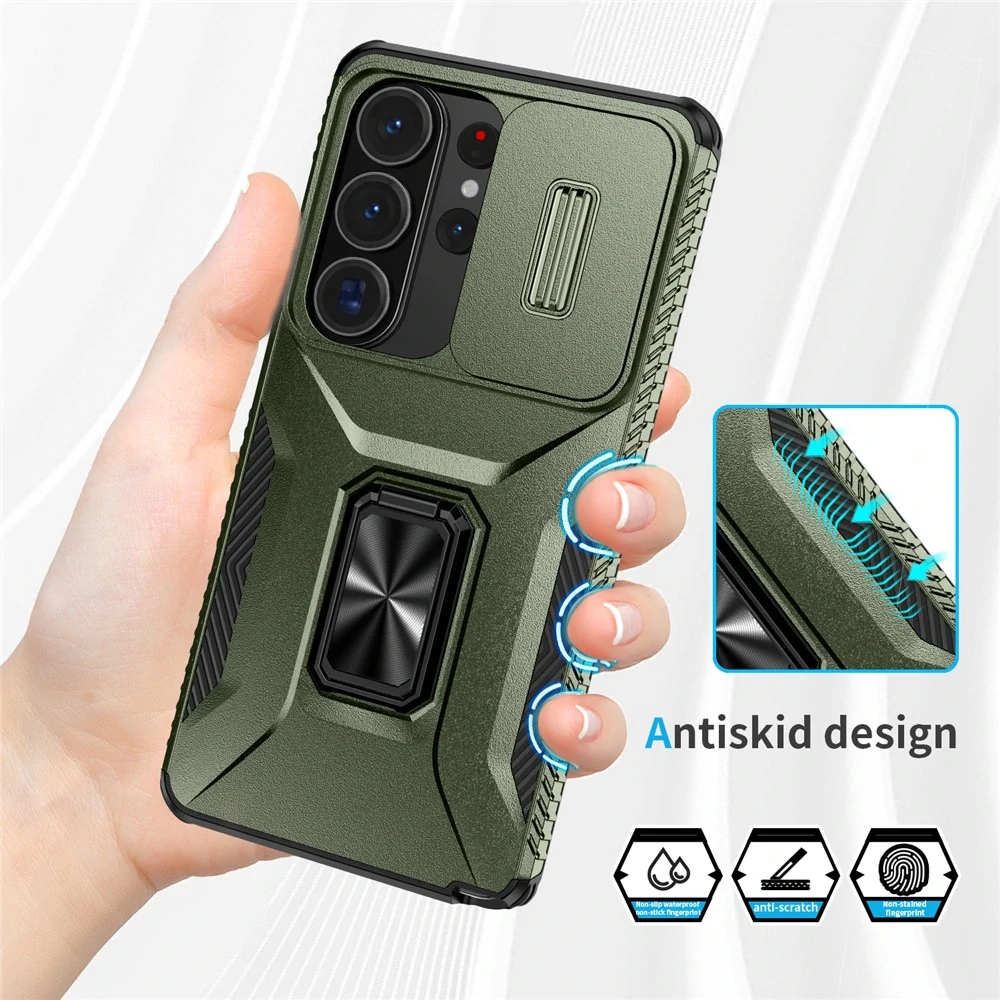 Kryt na Samsung Galaxy S26 Ultra odolný s krytkou na fotoaparát zelený