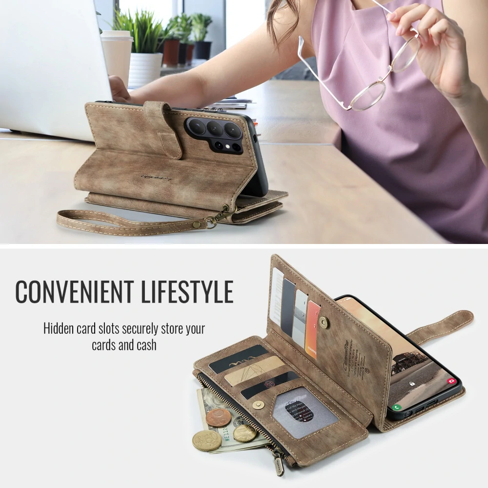 Puzdro na Samsung Galaxy S26 Ultra CASEME Deluxe hnedé