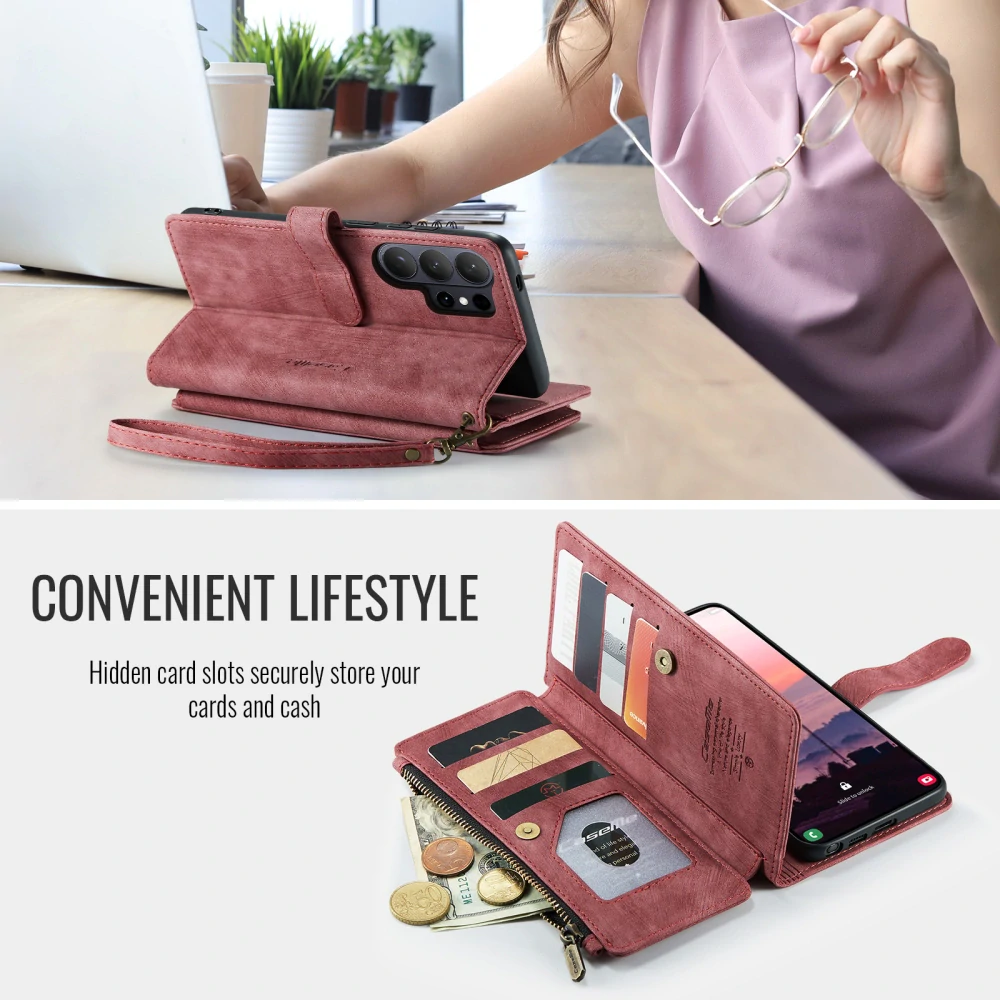 Puzdro na Samsung Galaxy S26 Ultra CASEME Deluxe červené