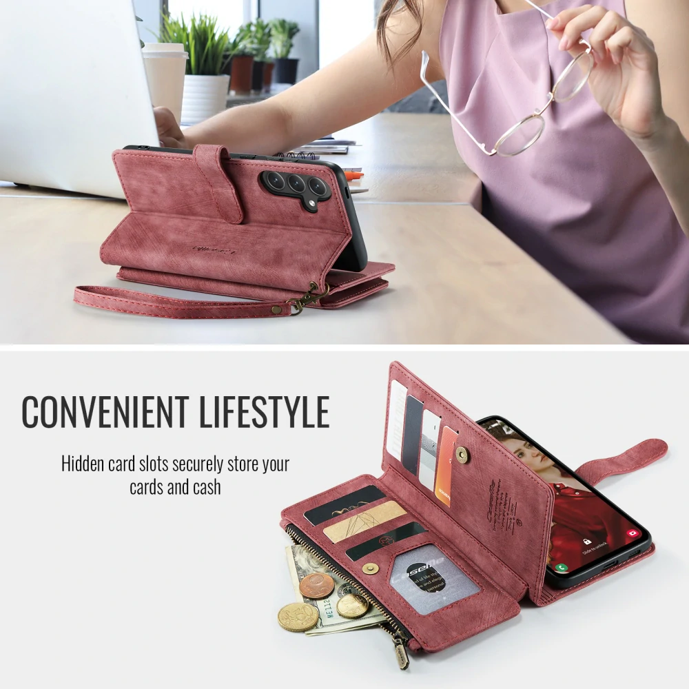 Puzdro na Samsung Galaxy S25 FE CASEME Deluxe červené
