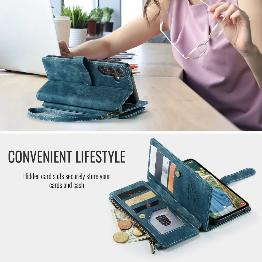 Puzdro na Samsung Galaxy S25 FE CASEME Deluxe modré