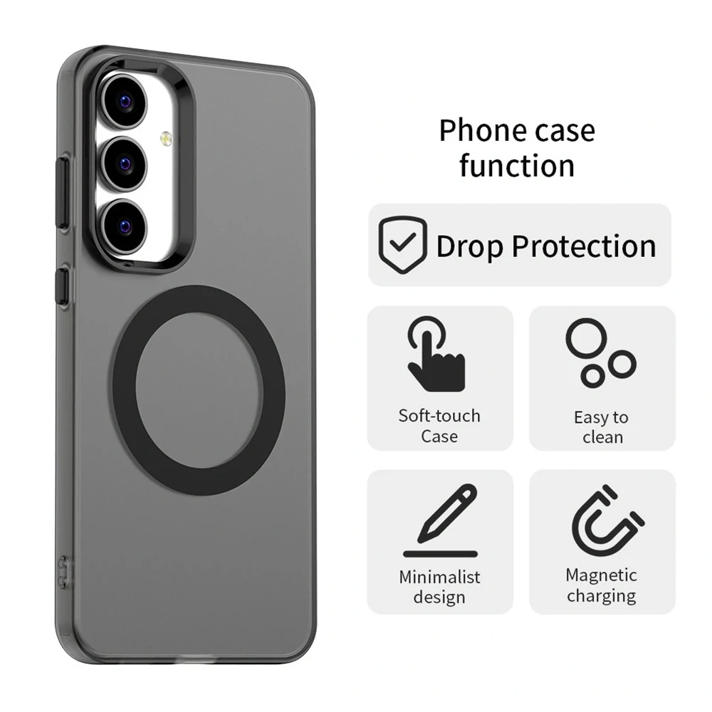 Kryt na Samsung Galaxy S25 FE gumový Magnetic (podpora MagSafe) čierny
