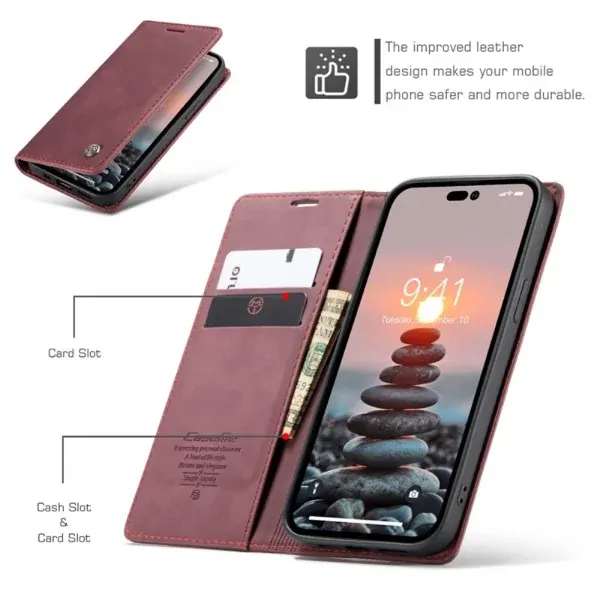 Puzdro CASEME pre iPhone 14 Pro červené