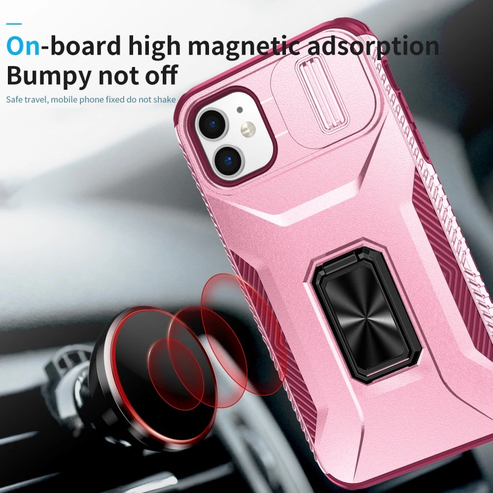 Kryt na iPhone 11 s krytkou na fotoaparát vínový