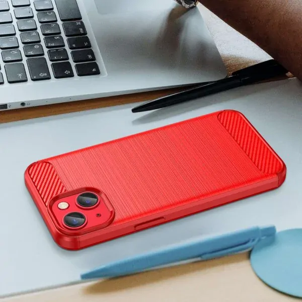 Kryt na iPhone 14 Plus Carbon červený