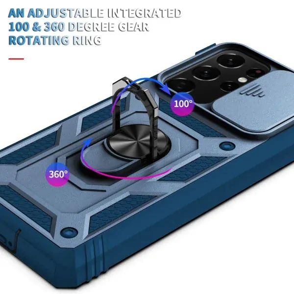 Kryt na Samsung Galaxy Note 20 Ultra odolný s krytom na fotoaparát tmavomodrý