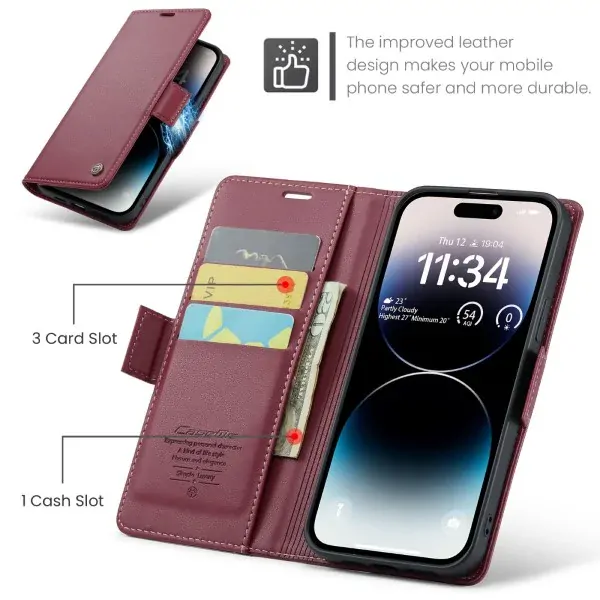 Púzdro na iPhone 14 Pro Max CASEME Smooth červené