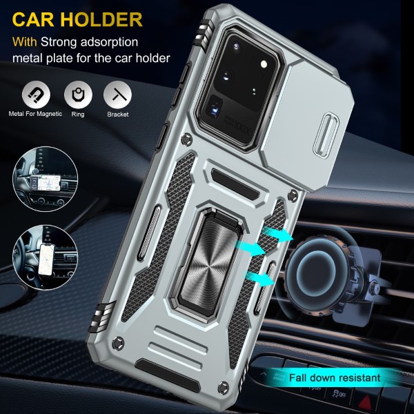 Kryt na Samsung Galaxy S20 Ultra odolný s krytom na fotoaparát sivý