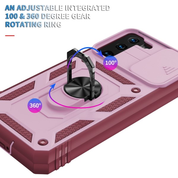 Kryt na Samsung Galaxy S21 odolný s krytom na fotoaparát vínový