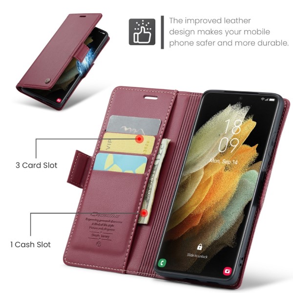 Puzdro na Samsung Galaxy S21 Ultra CASEME smooth červené