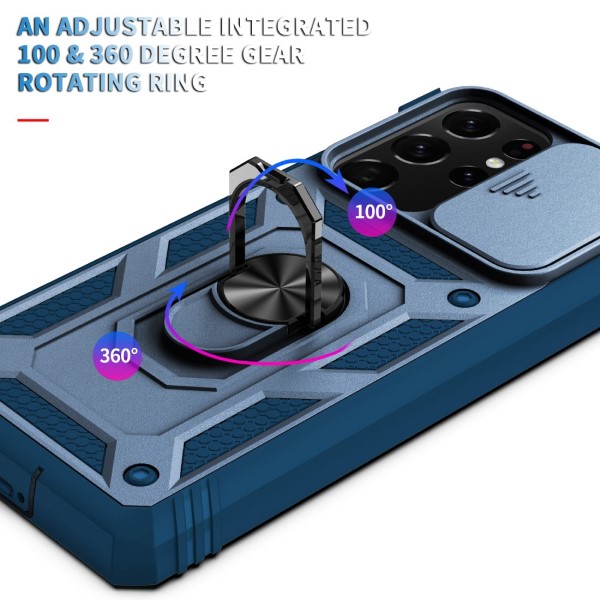 Kryt na Samsung Galaxy S21 Ultra odolný s krytom na fotoaparát tmavomodrý