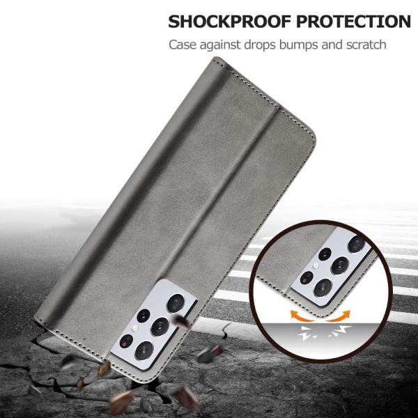 Puzdro LC.IMEEKE pre Galaxy S21 Ultra šedé