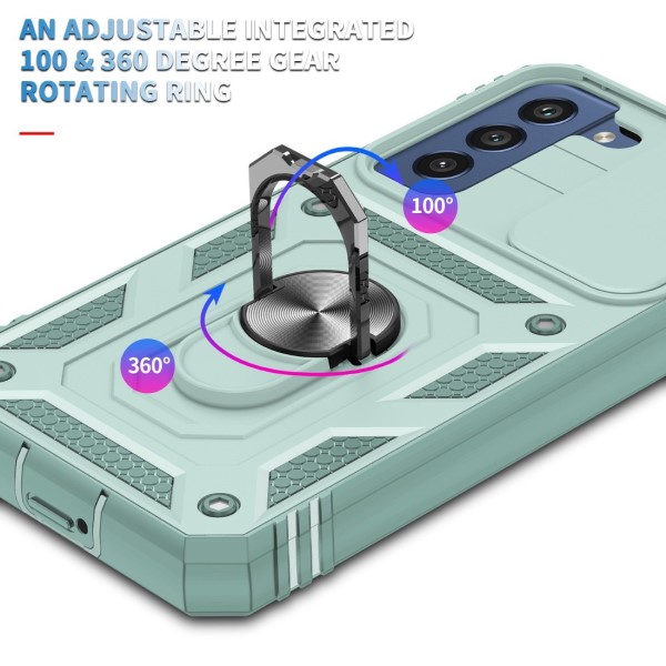 Kryt na Samsung Galaxy S21 FE odolný s krytom na fotoaparát modrý