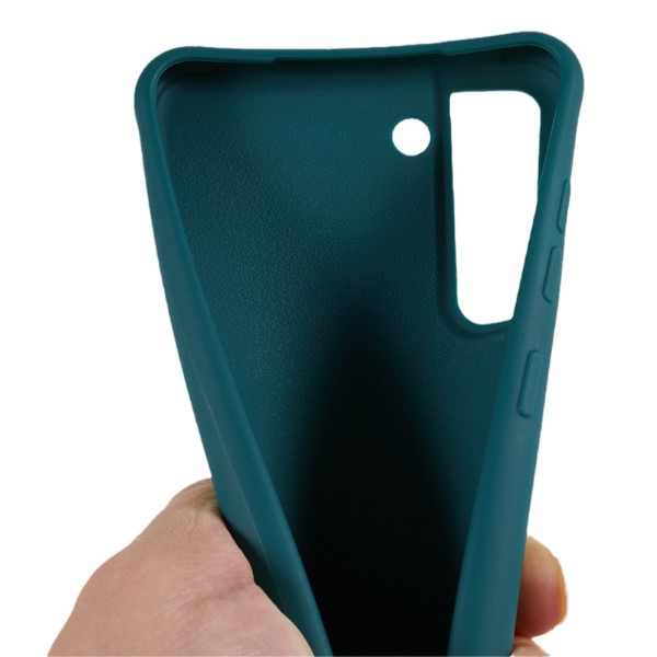 Kryt na Samsung Galaxy S21 FE gumový so šnúrkou na krk zelený