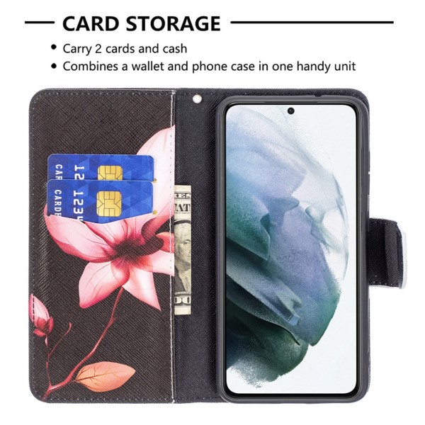 Puzdro na Samsung Galaxy S21 FE Kytka čierne