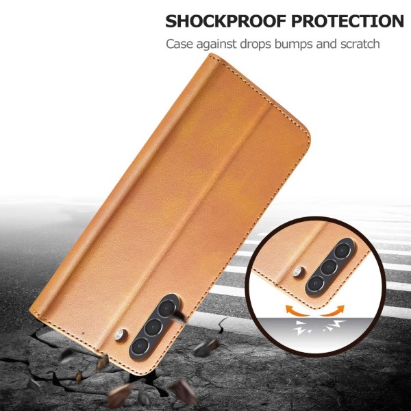 Puzdro na Samsung Galaxy S21 FE LC.IMEEKE svetlo hnedé