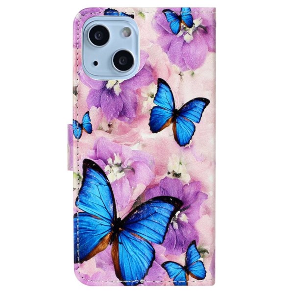 Puzdro na iPhone 14 Plus Motýle fialové