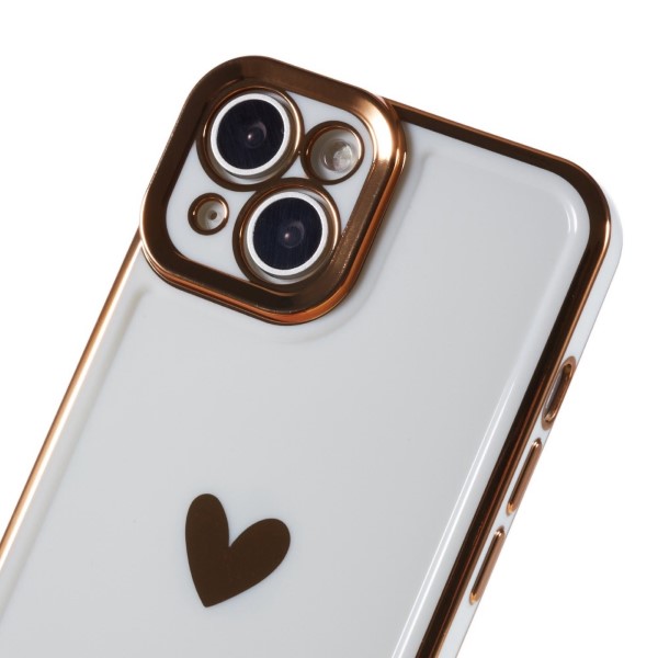 Kryt na iPhone 14 Plus Electroplated srdiečko biely