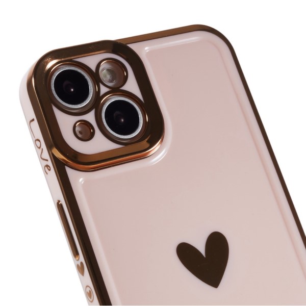 Kryt na iPhone 14 Plus Electroplated srdiečko ružový