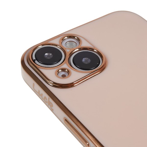 Kryt na iPhone 14 Plus Electroplated štvorlístok ružový