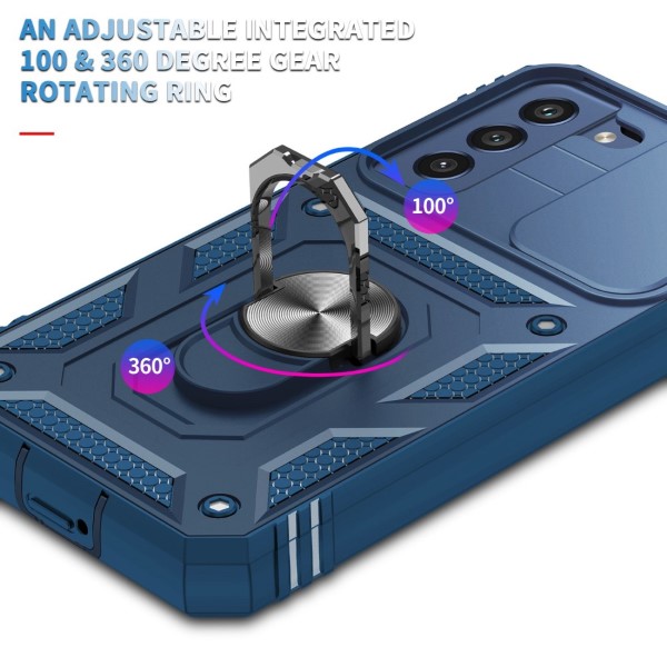 Kryt na Samsung Galaxy S22 odolný s krytom na fotoaparát tmavomodrý