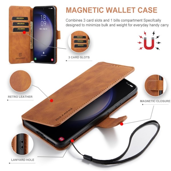 Puzdro na Samsung Galaxy S23 DG.MING hnedé